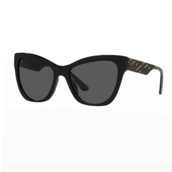 New Versace Greca Logo Cat-Eye Sunglasses Black Dark Grey main image 14